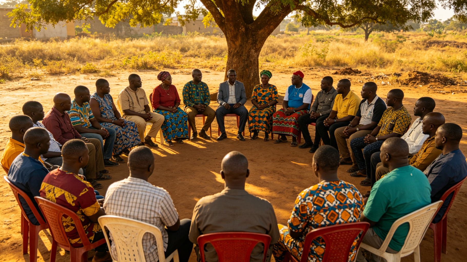 Community dialogue and peace-building initiatives bringing people together.