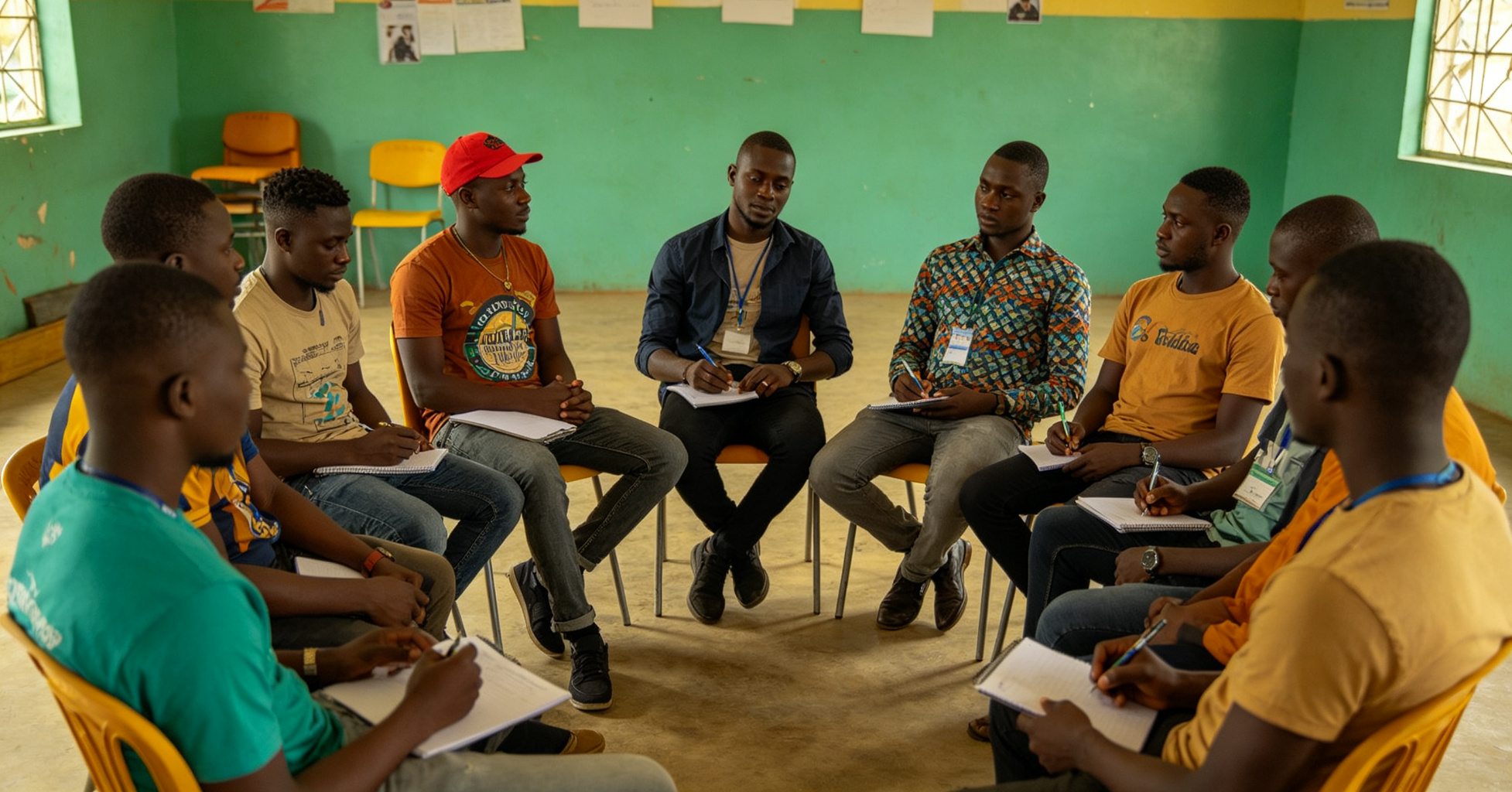 Young people engaged in a peace-building workshop.